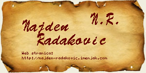 Najden Radaković vizit kartica